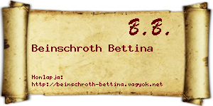 Beinschroth Bettina névjegykártya